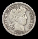 1908 ... VF ... Barber Dime
