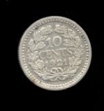** Netherlands ... 1921 ... 10 Cents SILVER Coin