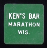 Marathon, WI ... Ken's Bar ... Good for 10 Cents ... Old Token