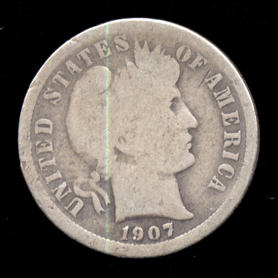 1907-S ... Barber Dime