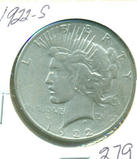1922-S PEACE SILVER DOLLAR