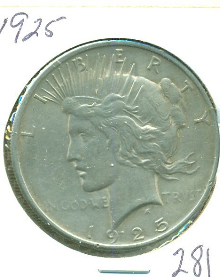 1925 PEACE SILVER DOLLAR