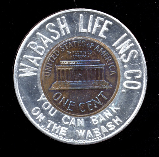 1962-D UNC ... Wabash Life Insurance  ... Encased Good Luck Penny