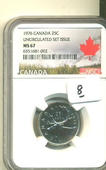 1976 CANADA 25c, NGC MS67