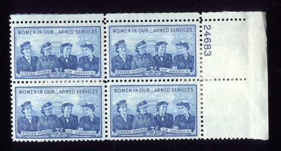 OLD 3 Cents Stamps ... Plate Block of 4 ... MNH