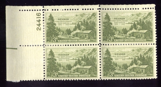 OLD 3 Cents Stamps ... Plate Block of 4 ... MNH