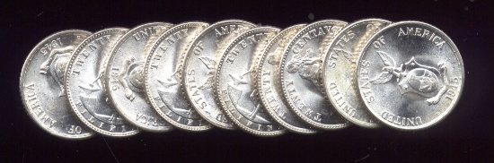 10 ... 1945-D ... GEM BU ... 20 Centavos SILVER Coins ... Philippines