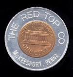 1964-D UNC ... The Red Top Co ... Encased Good Luck Penny