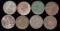 8 Indian Cents - Dirty, Used, Need Work