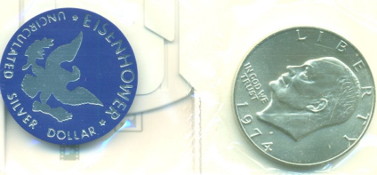 1974-S 40% SILVER UNC IKE DOLLAR