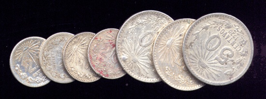7 Silver Coins of Mexico