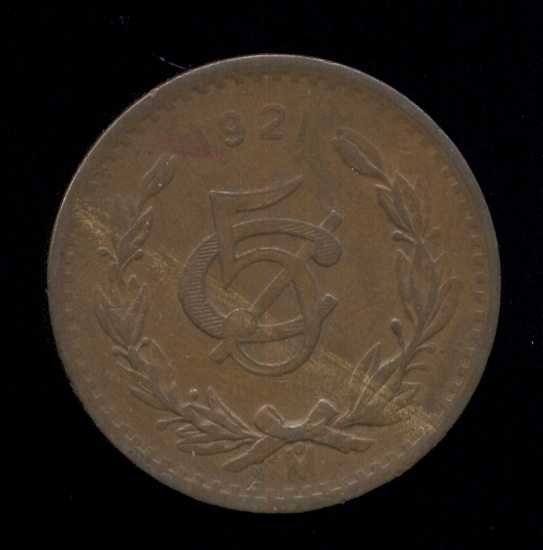 1921 ... 5 Centavo ... Mexico Coin