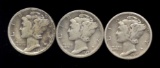 1927-P, D, S ... 3 Mercury SILVER Dime Set