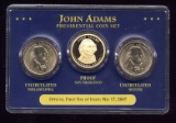 John Adams ... 3 Coins in This Set ... Proof and BU  UNC