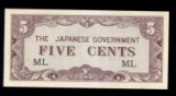 WW 2 ... CRISP ... 5 Cent Japanese Invasion Money