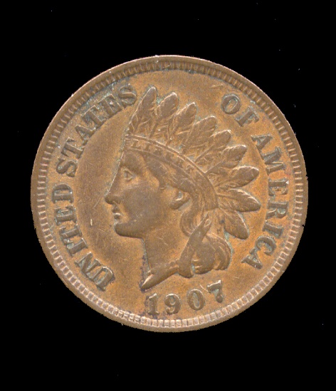 1907 ... XF Extra Fine ... Indian Head Penny