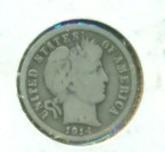 1914-D BARBER DIME