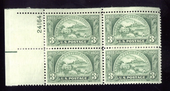 OLD 3 Cents Stamps ... Plate Block of 4 ... Post Office Fresh ... MNH