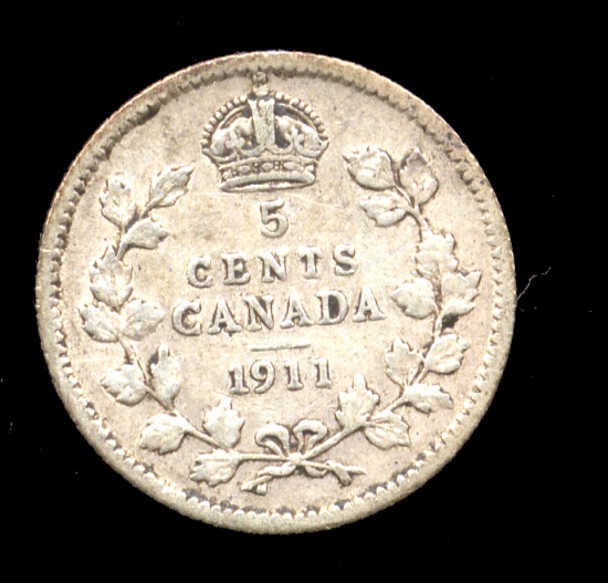 1911 ... 5 Cents Silver ... Canada