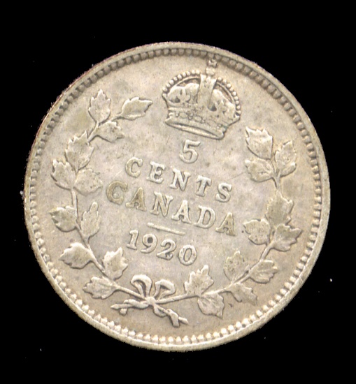1920 ... 5 Cents Silver ... Canada