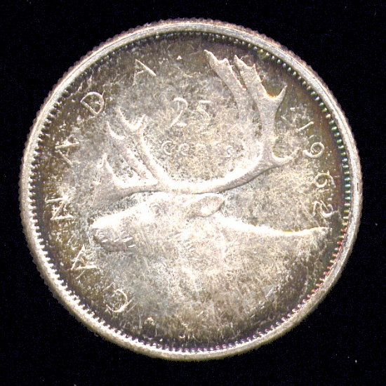1962 ... 25 Cents Silver ... Canada