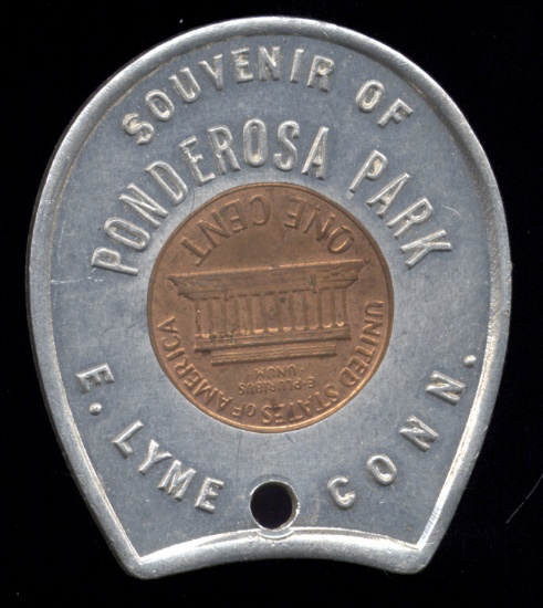 1962-D ... Ponderosa Park ... Encased Good Luck Penny