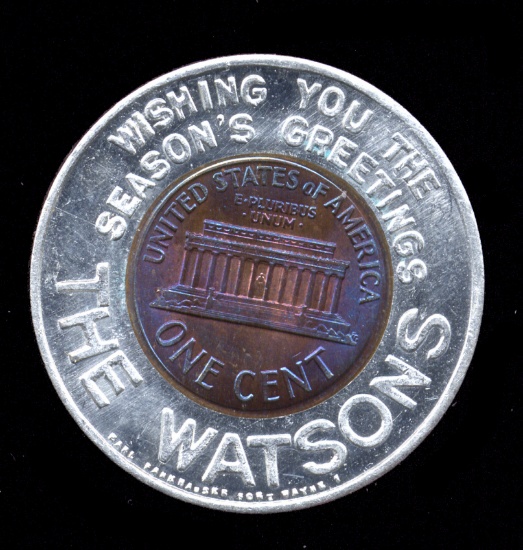 1964 BU  UNC ... the Watsons ... Encased Good Luck Penny