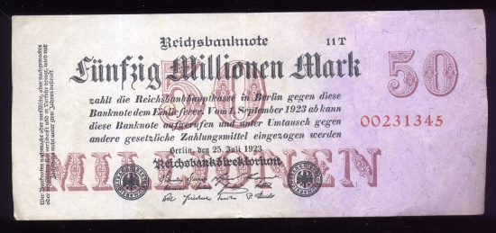 50,000,000 Marks ... German Old Bank Note