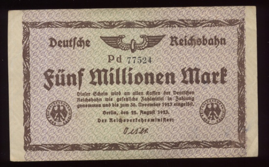 5,000,000 Marks ... German Old Bank Note