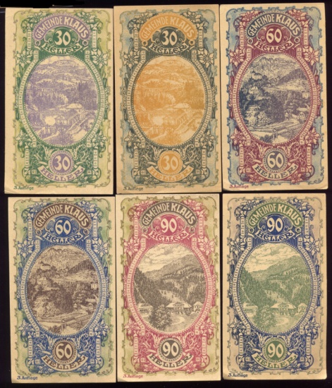 6 Note Set - 1920 Notegeld