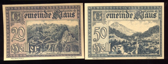 2 Note Set - 1920 Notegeld