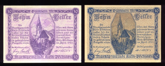 2 Note Set - 1920 Notegeld