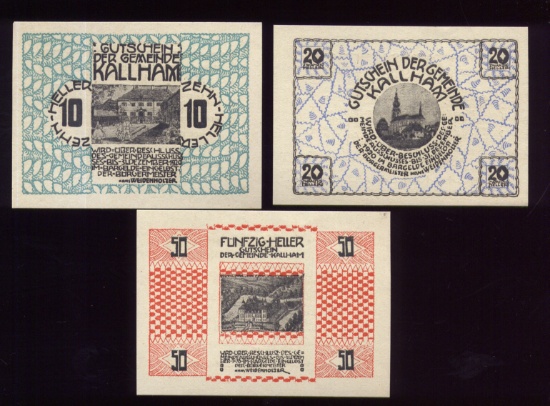 3 Note Set - 1920 Notegeld