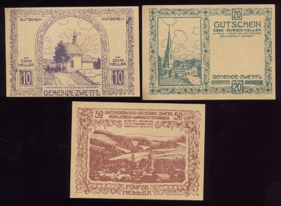 3 Note Set - 1920 Notegeld