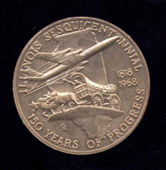 Ilinois Sesquicentennial Medal ... About dollar size