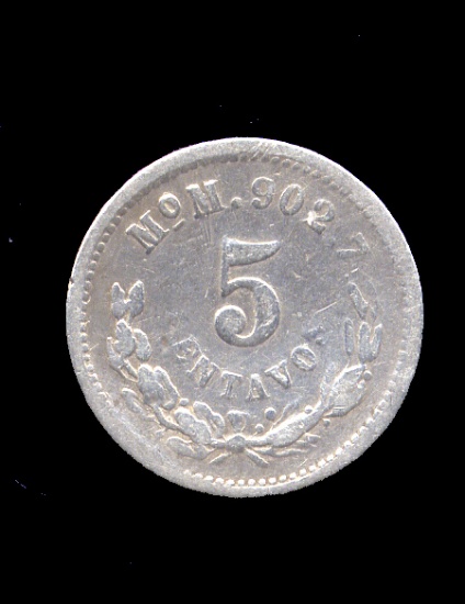 1892 ... 5 Centavos Silver ... Mexico