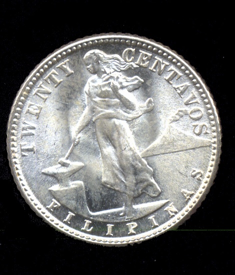 1945-D ... GEM BU ... 20 Centavos ... Pilippines