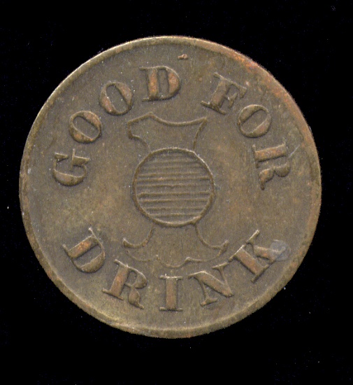Davenport, IA ... W. K. Good for Drink ... Old Token