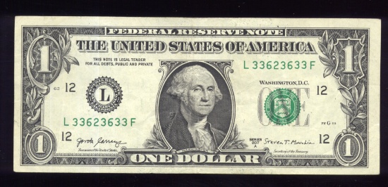 Liars Poker $1 Bill ... 5 of a Kind ... 33333