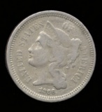 1866 ... F  Fine ... 3 Cent Piece