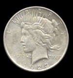 192-D ... Better Grade with Die Break ... Peace Dollar