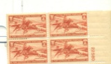 PLATE BLK OF 4 MNH 3c STAMPS