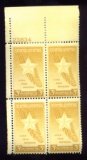 OLD 3 Cents Stamps ... Plate Block of 4 ... Post Office Fresh ... MNH