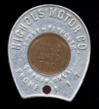 1947 ... Nichols Motor Co ... Encased Good Luck Penny