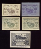 5 Note Set - 1920 Notegeld