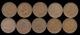 10 Coin Lot ... Various Better Grades ... Indian Head Penny