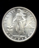 1945-D ... GEM BU ... 20 Centavos ... Pilippines