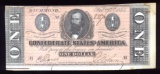 $1 Confederate Bank Note ... CRISP  UNC ... REAL