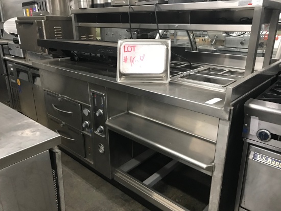 All Stainless Steel 93" Table with Wells 2 Pan Drop ins