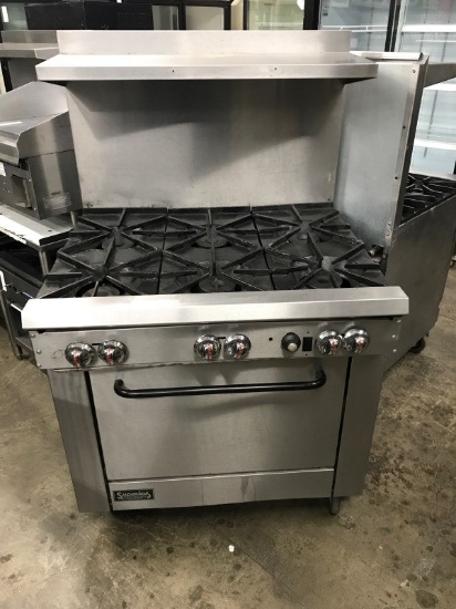 SOUTH BEND 6 BURNER STOVE W/ OVEN BELOW